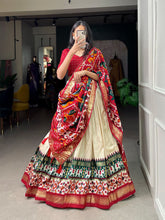 Tussar Silk Lehenga For Patola Print With Foil Work